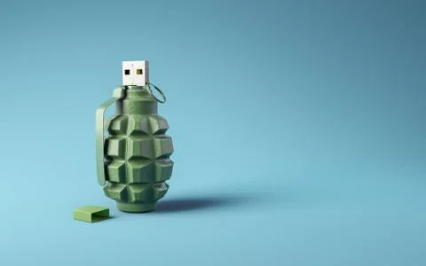 Flash drive usb pen safe data design on blue background Stock Photos