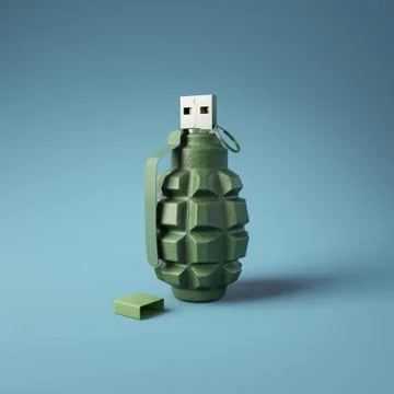 Flash drive usb pen safe data design on blue background Stock Photos
