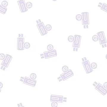 Flash drive with virus glyph seamless pattern Stock Illustration