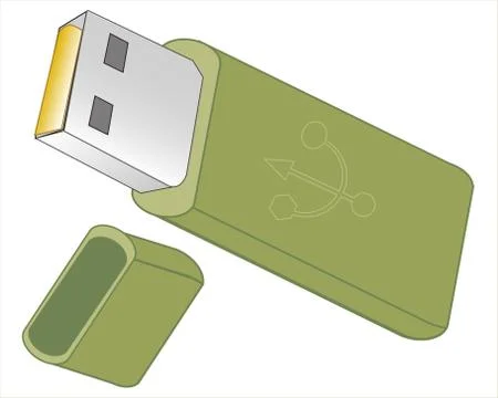 Flash drive on white background Stock-Illustration