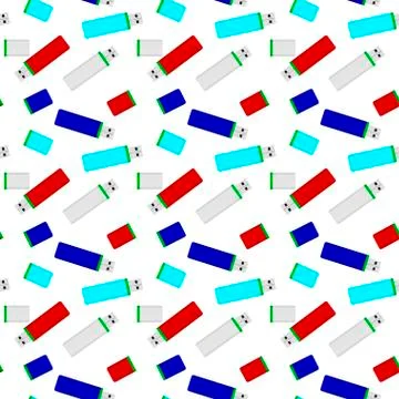Flash drives colored seamless pattern Stock Illustration