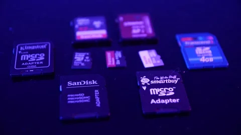 Flash drives. Neon Stock-Footage 131094387