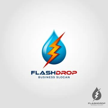 Flash Drop - Electric Water Logo Template Stock Illustration