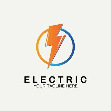 Flash Electric Logo Vector icon illustration design template. Bolt Energy Ico Illustrazione stock