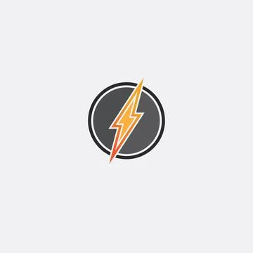 Flash electric Vector lightning icon logo and symbols Stock Illustration
