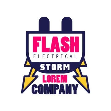 Flash electrical storm company logo template, design element for business badge Stock Illustration