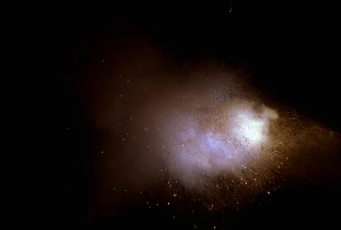 Flash explosion with fragments Stock Footage 86915171