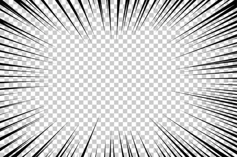 Flash explosion radial lines in comic book or manga style isolated on Stock Illustration