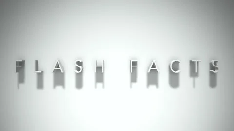 Flash facts 3D title animation with shadows on a white background Stock Footage 297381543