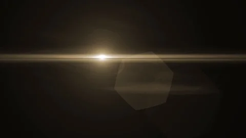 Flash fading moving yellow lights for logo optical lens star flares shiny Video stock 92610462