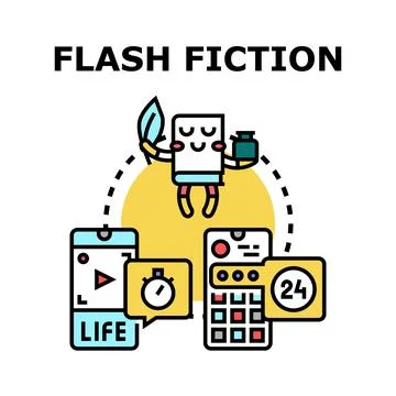 Flash fiction writer creating short digital stories Stock-Illustration