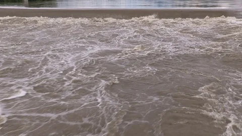 Flash flood after severe thunderstorms and heavy rain in Cambridge Canada Stock Footage