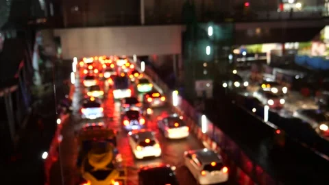 Flash flood and city traffic jam Stock-Footage 281674879