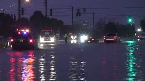 Flash Flood: Emergency Responders Stock Footage 17021681