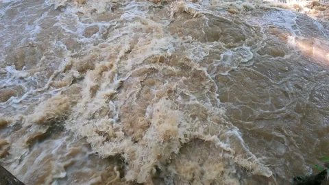 Flash flood flows turnovers Stock Footage 252958501