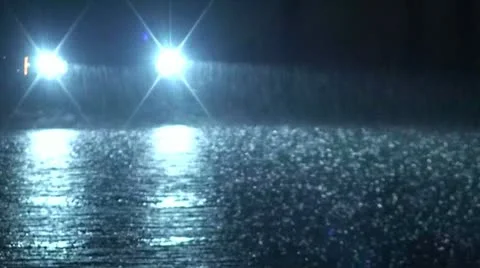 Flash Flood Headlights 1 Stock Footage 16760338