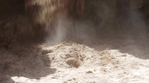 Flash flood in Nahal Zin Cave Negev Israel Stock Footage 68929085