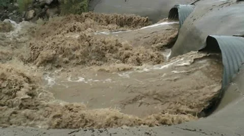 Flash Flood Pan Stock Footage 11412136