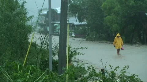Flash Flooding In Aftermath of Hurricane Video stock 9300142