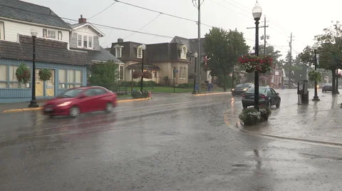 Flash flooding in Markham Ontario during severe thunderstorm and heavy rain Stock Footage 40697291