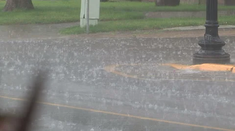 Flash flooding in Markham Ontario during severe thunderstorm and heavy rain Stock Footage 40697601