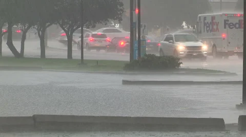 Flash flooding in Markham Ontario during severe thunderstorm and heavy rain Stock Footage 40698474