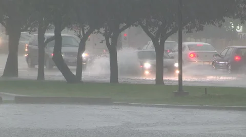 Flash flooding in Markham Ontario during severe thunderstorm and heavy rain Stock Footage 40698580