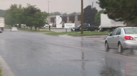Flash flooding in Markham Ontario during severe thunderstorm and heavy rain Stock Footage 40701485