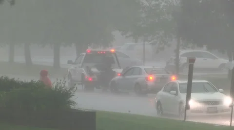 Flash flooding in Markham Ontario during severe thunderstorm and heavy rain Stock Footage 40701819