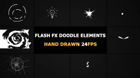 Flash FX Doodle Elements Motion Graphics Pack Stock Footage 103365801