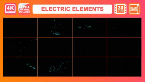 Flash FX Electric Elements Pack Motion Graphics Stock Footage 103661087