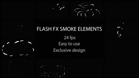 Flash FX Smoke Elements Motion Graphics Pack Stock Footage 92083565
