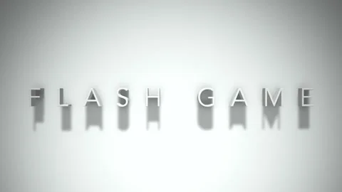 Flash game 3D title animation with shadows on a white background Stock Footage 297467382