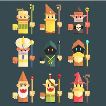 Flash Game Magician Set Stock Illustration