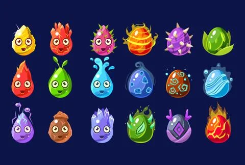 Flash Game Nature Elements Set Stockillustratie