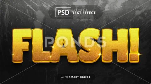 Flash gold 3d style text effect PSD Template