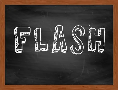 FLASH  hand writing text on black chalkboard Stock Illustration