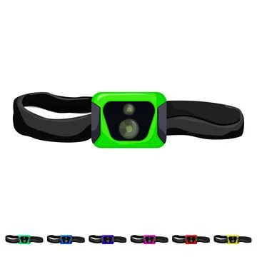 Flash headlamp flashlight cartoon vector graphic Stock Illustration