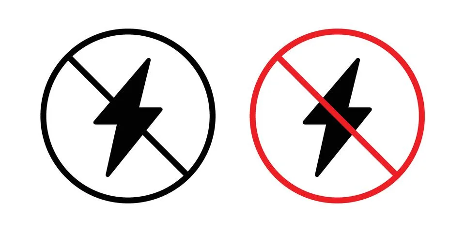 Flash off icon bundle for website design projects Stock Illustration