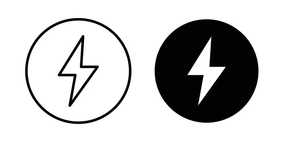 Flash icon symbol. Flat and Stroke Vector illustration Stock Illustration