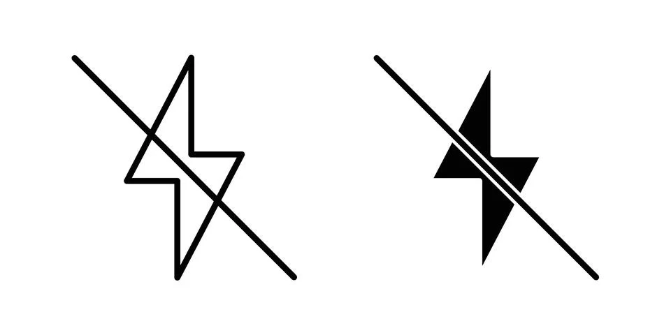 Flash off icon vector concepts, line and silhouette style Illustrazione stock