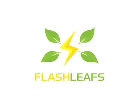Flash leafs logo Stock Illustration