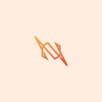 Flash letter n logo design template Illustrazione stock
