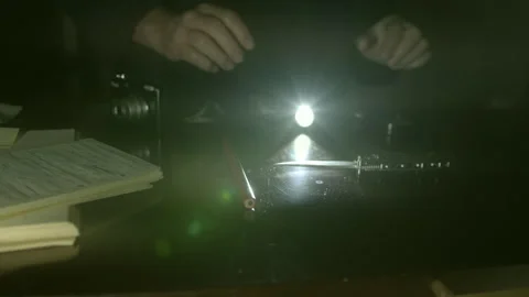 Flash Light Beam, Penknife, Gloved Hand, (forensic) End of Session Stock Footage 252608945