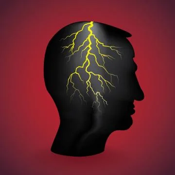 Flash light in the head, illustration Stock Illustration