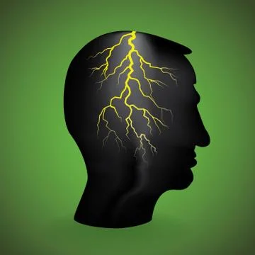 Flash light in the head, illustration Stock-Illustration