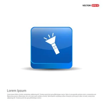 Flash Light Icon - 3d Blue Button Stockillustratie