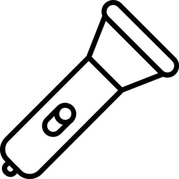 Flash Light Line Icon Design 스톡 일러스트