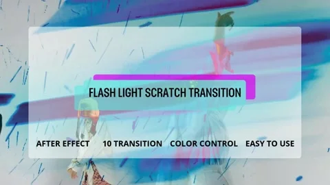 Flash Light Scratch Transitions – Cinematic Film Effects 库存 After Effects