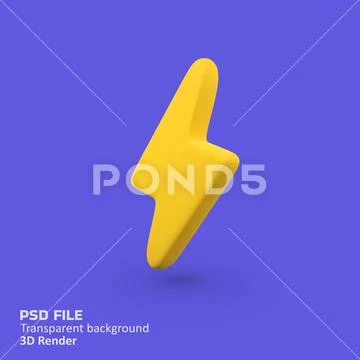 Flash Light Sign isolated 3d render icon illustration PSD 템플릿